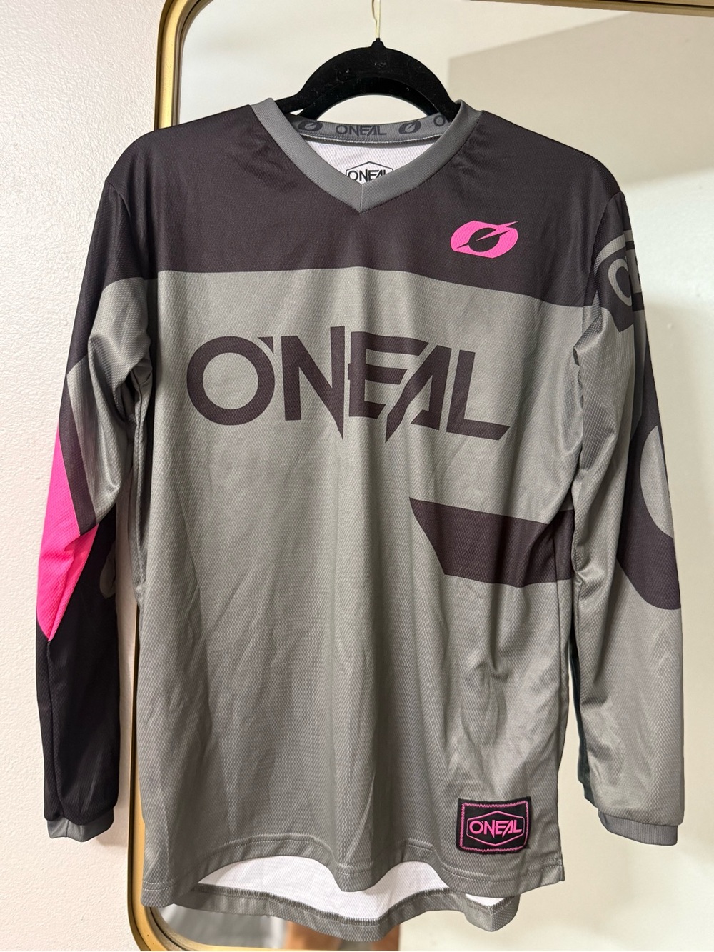 O'NEAL Women's Gray and Pink Long Sleeve Jersey